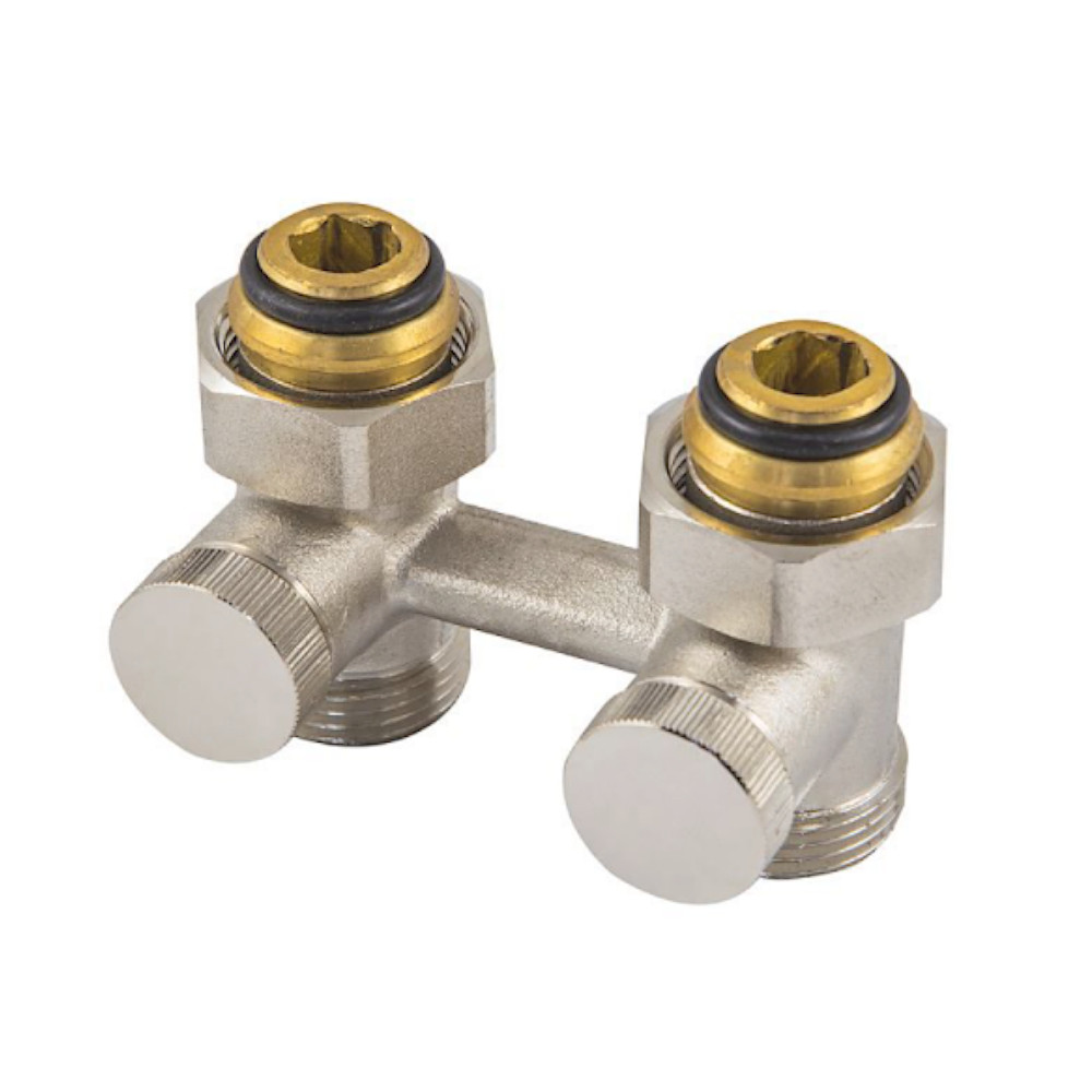 ZAWÓR PODWÓJNY PROSTY 1/2 GW Z NYPLAMI 1/2x3/4