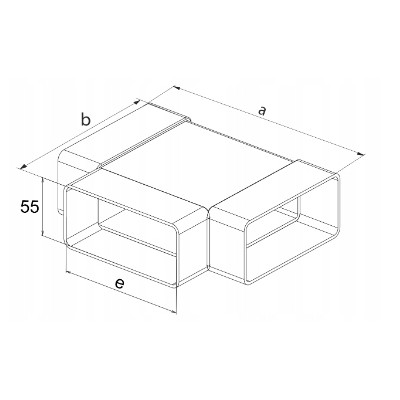 Trójnik Poziomy 220x55 Airroxy 02-513 Wentylacja Kanał Płaski