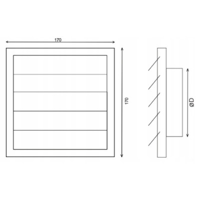 Kratka Wentylacyjna 170x170 airRoxy 120 mm z Żaluzją Brązowa 02-306 Brąz