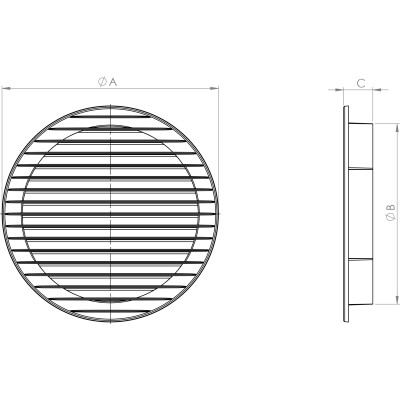 Kratka Wentylacyjna airRoxy Okrągła 150 mm z siatką Brązowa 02-153 Brąz