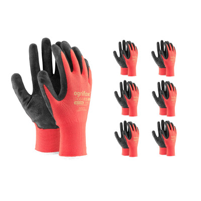 Rękawice ochronne czerwono-czarne OX-LATEKS r.10 6 par