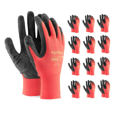 Rękawice ochronne czerwono-czarne OX-LATEKS r.9 12 par